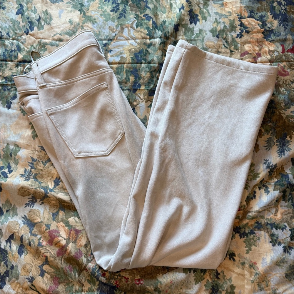 Women's Cream Suede Pants